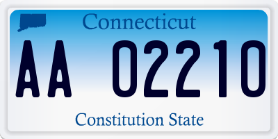 CT license plate AA02210