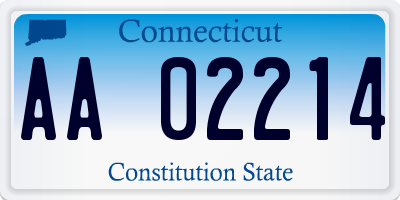 CT license plate AA02214