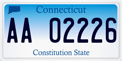 CT license plate AA02226