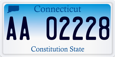 CT license plate AA02228