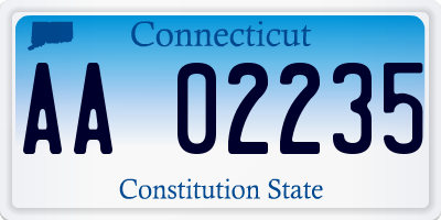 CT license plate AA02235