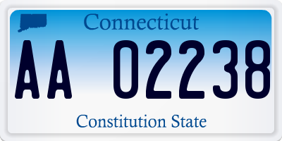 CT license plate AA02238