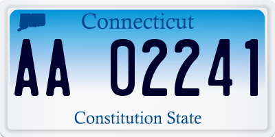 CT license plate AA02241