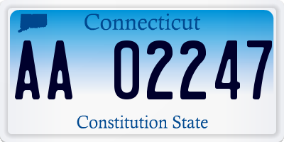 CT license plate AA02247
