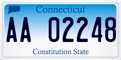 CT license plate AA02248