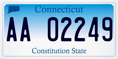 CT license plate AA02249