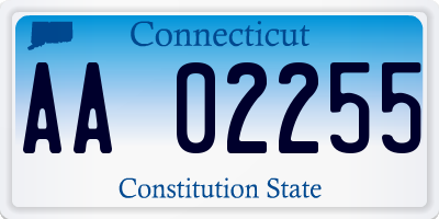 CT license plate AA02255