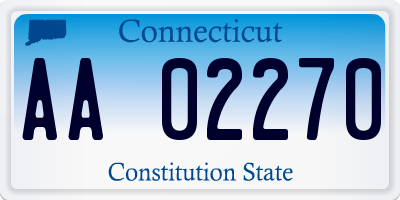 CT license plate AA02270