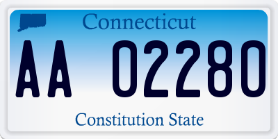 CT license plate AA02280