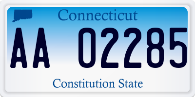 CT license plate AA02285