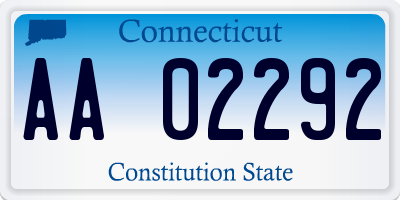 CT license plate AA02292
