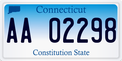 CT license plate AA02298