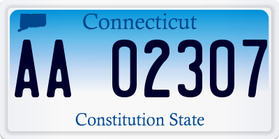 CT license plate AA02307