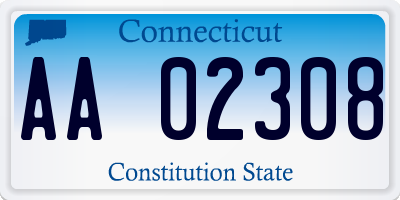 CT license plate AA02308