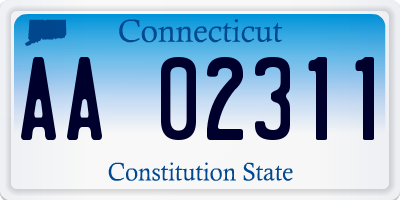 CT license plate AA02311