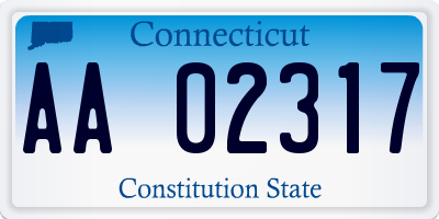 CT license plate AA02317