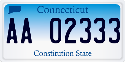 CT license plate AA02333