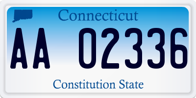 CT license plate AA02336