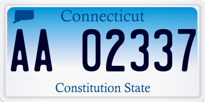 CT license plate AA02337
