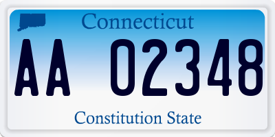 CT license plate AA02348