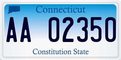 CT license plate AA02350