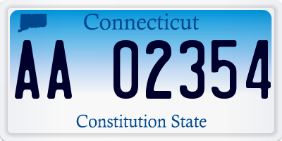 CT license plate AA02354