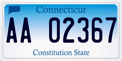 CT license plate AA02367