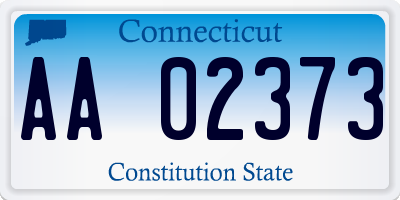 CT license plate AA02373