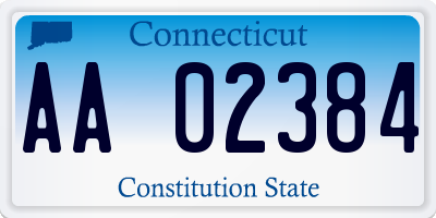 CT license plate AA02384
