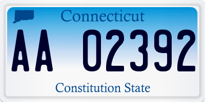CT license plate AA02392