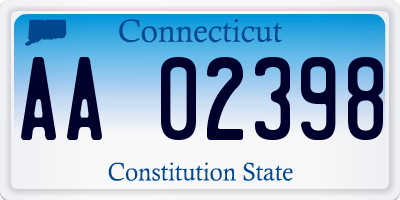 CT license plate AA02398