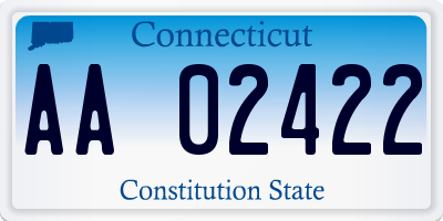 CT license plate AA02422