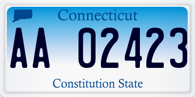 CT license plate AA02423