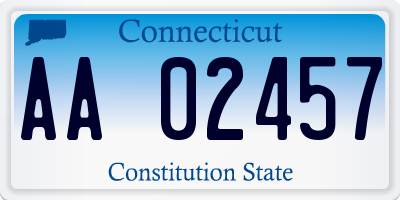 CT license plate AA02457