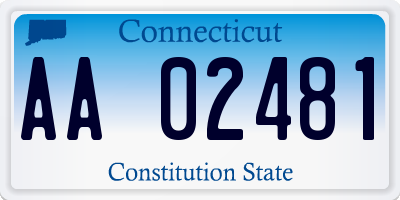 CT license plate AA02481