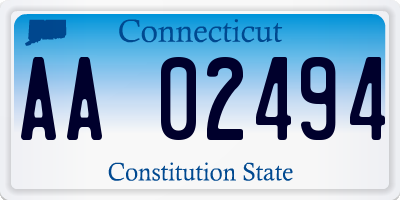 CT license plate AA02494