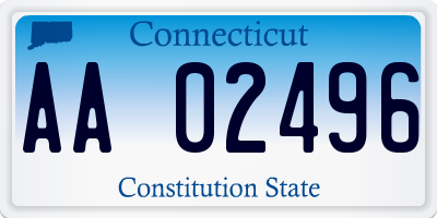 CT license plate AA02496