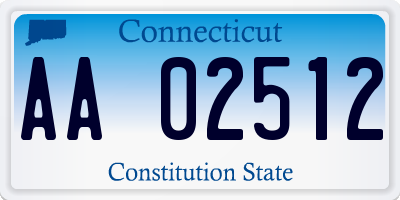 CT license plate AA02512