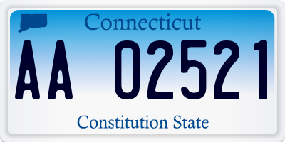 CT license plate AA02521