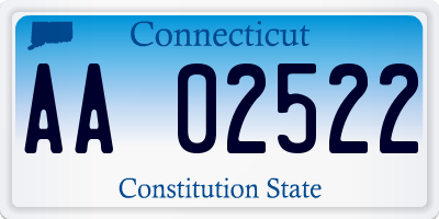 CT license plate AA02522