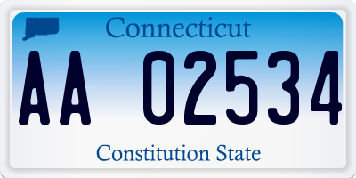 CT license plate AA02534