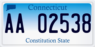CT license plate AA02538