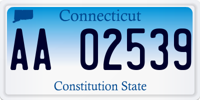 CT license plate AA02539