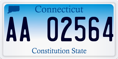 CT license plate AA02564