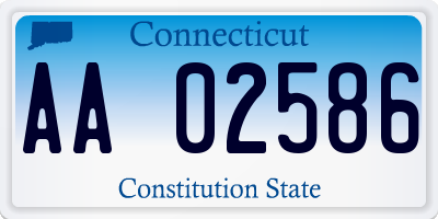 CT license plate AA02586