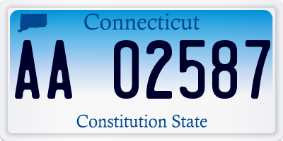 CT license plate AA02587