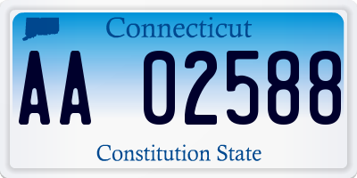 CT license plate AA02588