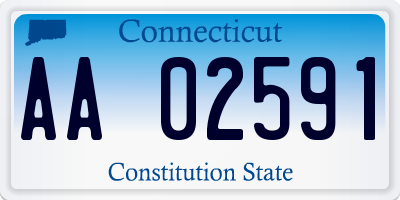 CT license plate AA02591