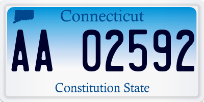 CT license plate AA02592