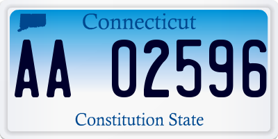 CT license plate AA02596